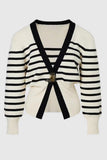 Elegant V-Neck Cardigan with Statement Button