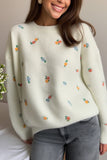 Floral Motif Sweater