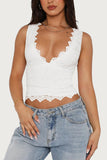 Scalloped Lace V-Neck Tank Top