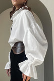 Elegant Ruffle-Collar Blouse