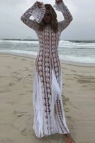 Long Lace Casual Midi Dress