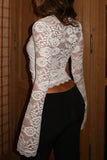 Lace Sleeve Fitted Blouse