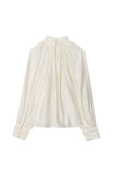 Elegant High-Neck Pleated Blouse