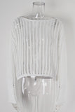 Open-Knit Long Sleeve Blouse