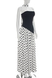 Polka-Dot Halter Maxi Dress