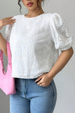 Eyelet Bow Back Blouse