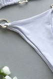 Chic Two-Piece Bikini Set with Gold Accents