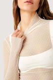 Sheer Turtleneck Long Sleeve Blouse