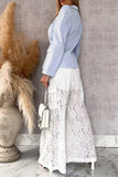 Lace Wide-Leg Casual Pants