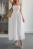 Strapless Midi Casual Dress