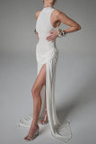 Elegant High-Neck Evening Gown