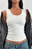 Eyelet-Trim Tank Top