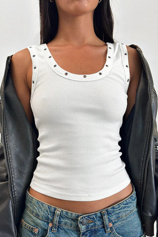 Eyelet-Trim Tank Top