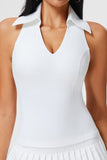 Collared V-Neck Tank Top