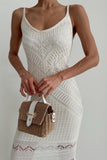 Sleeveless Crochet Knit Casual Dress