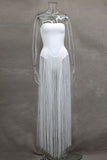 Fringe-Side Evening Dress