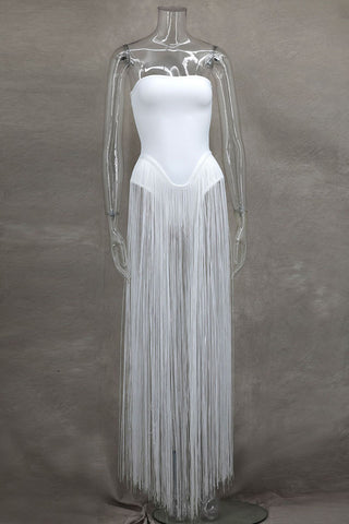 Fringe-Side Evening Dress