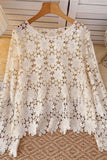 Floral Lace Openwork Sweater