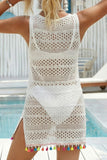 Tassel-Trim Crochet Beach Dress