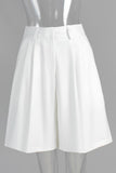 Pleated Wide-Leg Casual Shorts