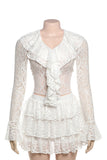 Lace Ruffled Skirt Set