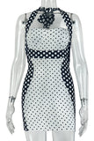 Polka Dot Halter Mini Dress
