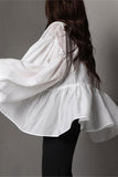 Oversized Collar Button-Up Blouse
