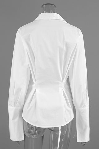 Button-Up Long Sleeve Blouse