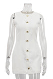 Sleeveless Button-Front Casual Dress