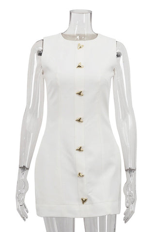 Sleeveless Button-Front Casual Dress