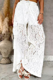 Lace Wide-Leg Casual Pants