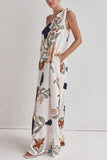 One-Shoulder Floral Casual Dress