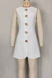 Button-Detail Casual Dress