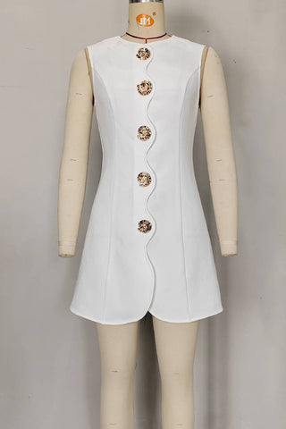 Button-Detail Casual Dress