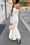Off-Shoulder Knit Casual Dress