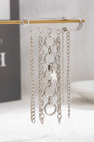 Stylish Chain and Charm Brooch