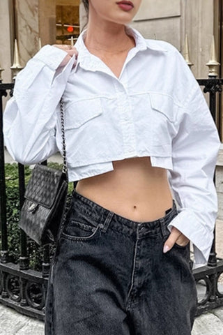 Cropped Button-Down Shirt