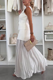 Elegant Button-Detail Skirt Set