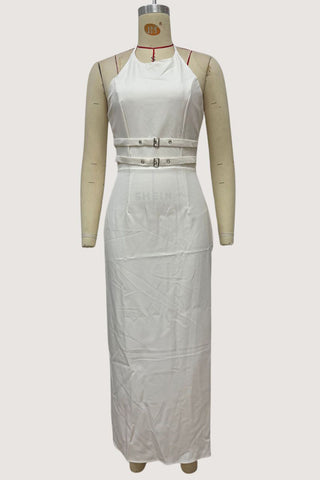 Halter Belted Casual Maxi Dress