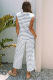 Sleeveless Striped Wide-Leg Set