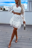 Lace Detail Skirt Set