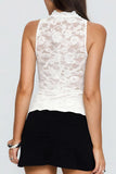 Lace Mock-Neck Tank Top