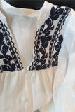 Patterned V-Neck Blouse