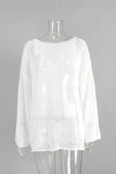Open-Knit Boat Neck Top