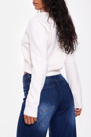 Asymmetric Button Cardigan