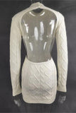 Open-Back Knit Mini Dress