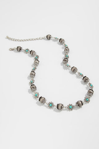 Bohemian Bead Necklace with Turquoise Accents
