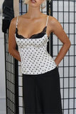 Polka Dot Lace-Trimmed Cami