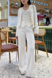 Ribbed Button-Front Pants Set