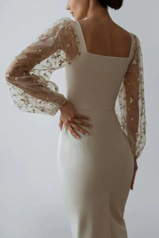 Elegant Square-Neck Casual Dress